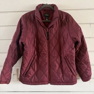 LL Bean Women's Primaloft Puffy Parkway Jacket Maroon Size M GW999